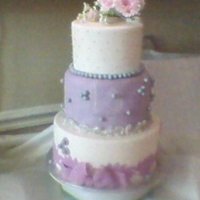 Lavendar Birthday Birthday cake with Angelina Ballerina as the topper.