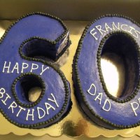 60Th Birthday All buttercream - cake sculpted from oval pan