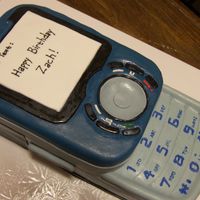 Cell Phone Pantech Matrix Cell Phone cake for a 13th birthday. Fudge Marble Cake with Caramel Buttercream.