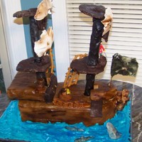 Pirate Ship Birthday Cake This is a pirate ship cake I did for my son's 4th birthday. It is about 2 ft by 2 ft, and it took me about 3 days to do. If you look...