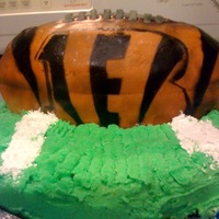 Football Cake (Cincinnati Bengals) This is a Cincinnati Bengals cake I did for my son's teacher. It was her husbands birthday and he is a huge Bengals fan. This was my...