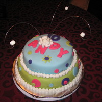 Girl Birthday Cake Cake covered in fondant and decorations in fondant and marshmallows