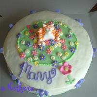 Fat Kitty Enjoying The Spring Flowers this was made for a cat lover, its carrot cake with cream cheese icing