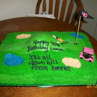 Over The Hill Golf Course buttercream with fondant accents, vanilla wafers for sand traps