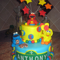 Sesame Street 1St Birthday Cake Cake Number 6 - For a Relatives 1st BirthdayBig Thanks to wagsetail & KarolynAndrea for help and inspiration.2 Tier WASCC filled with...