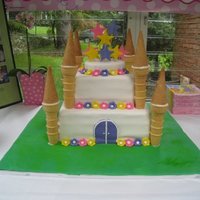 Princess Castle Cake -- 1St Birthday This was my first cake. I did it for my daughter's first birthday party.