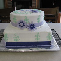 Summer Wedding Shower This is only the second cake I have made for someone else. I am still learning how to make buttercream more smooth for the finished look (...