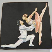 Ballet Pas De Deux Cookie 1st Place, Adult Advanced, Confections at OSSAS. This is a sugar cookie hand cut from an original stencil I drew. It is iced with color...