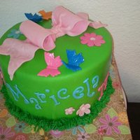 Flowers And Butterflies chocolate cake with chocolate ganache and raspberry filling