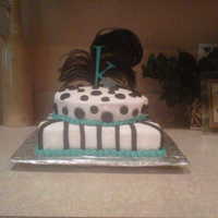 Shower Cake White cake, BC and fondant decorations.