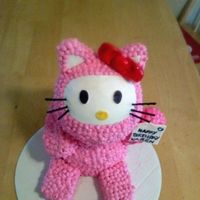Hello Kitty Strawberry SMBC piped with a large round tip. My first 3-D cake.
