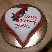Heart Bday Wilton sweetheart pan, covered in mmf, duff style roses