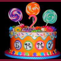 Isn't She Sweet! "Isn't She Sweet!" was the theme of this little one's party. It is iced in buttercream with fondant lollipops, ribbon...