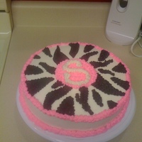 Sophie's Zebra Cake Buttercream zebra design on a white cake