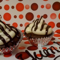 Fudge Cupcakes Fudge cupcakes with cream cheese frosting and ganache