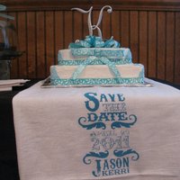 Bridal Shower Cake Made this for my wife's cousin's bridal shower. It is red velvet with white icing.