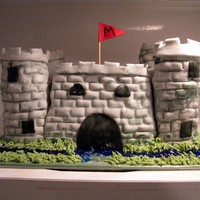 Macbeth's Castle Made for a group of senior students who had been reading Macbeth. They finished with a 'feast'. WASC cake w/buttercream under MMF...