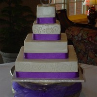 Square Butter Cream With Scroll Work 