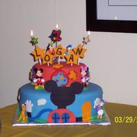 Mickey Mouse Club House First cake I ever did using fondant.