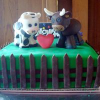 Cow Bridal Shower Cake made this for some cow farmers who are getting married
