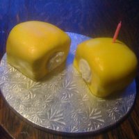 Twinkie Cake a friend was bumming about their birthday and pouted 'i just want a twinkie with a single candle in it, not even a cake!' so this...