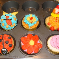 Cupcakes Fun cupcakes for practice. A lot of bc for a cupcake but they look cute. I am going to try in a whipped topping frosting and see if it...