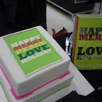 Bloomingdales Holiday Cake This was a cake for Bloomingdales Holiday Best Costomer Event. They wanted their logo with nothing else on the cake. This is what I did. I...