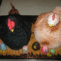 3D Rooster And Chicken 