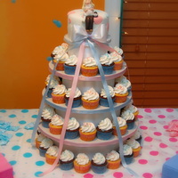 Cupcake Tower My first cupcake tower :) 65 cupcakes with a 6" cupcake topper.My first human figure. Thank goodness for youtube! The cupcake tower...