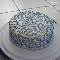 White Blue Birthday Cake 
