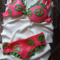 Peace Lingerie Peace bra and panties for my sisters 15th birthday! The bra cup is made out of gumpaste the rest of it (the straps, the panties, and the...