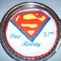 Super Dad 10" round superman symbol. piping gel transfer.