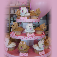 Pupcake 1 Birthday pupcakes on display at a little girl's birthday.