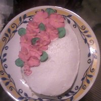 Basket Weave Basket weave, royal icing flowers, color flow birds.