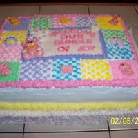 Bundle Of Joy Baby Shower Cake half a sheet cake looks like a baby quilt !