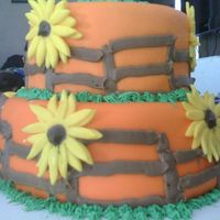 Sunflower Cake Butter recipe cake, BC icing, MMF.