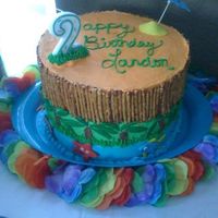 Luau Cake This is my very first cake. It was such a hit!!!! It's 3 round cakes with whipped frosting and fondant decorations. I had such a blast...