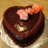 Anniversary Cake For My Husband Chocolate cake with peanutbutter filling and icing covered in chocolate ganache and decorated with ganache