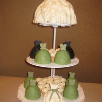 Wedding Party Dresses Individual dresses representing the ones worn by all the girls in the bridal party. This design was choosen from a Wilton Yearbook by my...