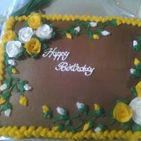 Pastors Birthday Yellow cake with Chocolate Fudge butter cream