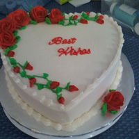 Valentines Day - Beechland Dinner WASC with strawberry filling. All buttercream. I made this cake for my church couples Valentines Dinner! TFL