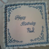 Birthday Cake WASC with Strawberry filling. Customer wanted simple.... no flowers! He loved it! TFL