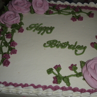 Birthday Cake Cinnamon Swirl cake with Butter cream icing.