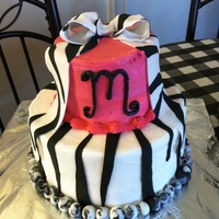 Stripes 2 tier zebra stripe cake.