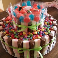 Candy Cake chocolate,smarties and marshmallows for Elena^^ chocolate cake filled with cream and dark chocolate, over a classic sponge cake filled with...