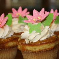 "the Linda Cupcake" Brown Butter Pound Cake with macadamia nut and caramel sauce and white chocolate Italian buttercream