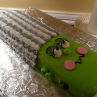 Hair Raising Fun - Halloween This is only my third cake, and I'm so happy with the way it came out. It is a Wilton long loaf pan, and a Wilton idea, made with bc...