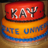 Graduation cake done for someone who graduated from Virginia State University. He also wanted his fraternity incorporated on it as well.