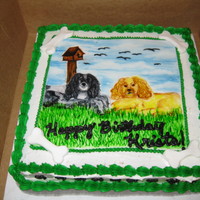 Birthday Dogs hand painted on fondant