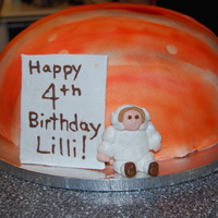 Jupiter My 5th fondant cake ever, 2nd airbrushed. For kid's bday party, solar system theme party. jupiter being her favorite planet.